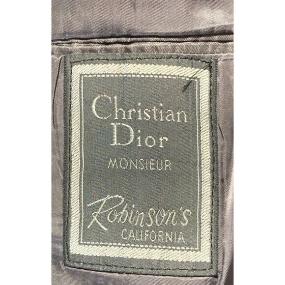 Christian Dior Men’s Brown Pinstripe Two-Button Single-Breasted Blazer, Sz 42 - Picture 3 of 5